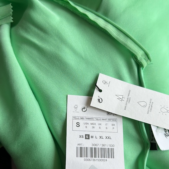 SOLD ON lNSTA Zara satin dress bloggers fav slip mint green maxi midi - Picture 6 of 7